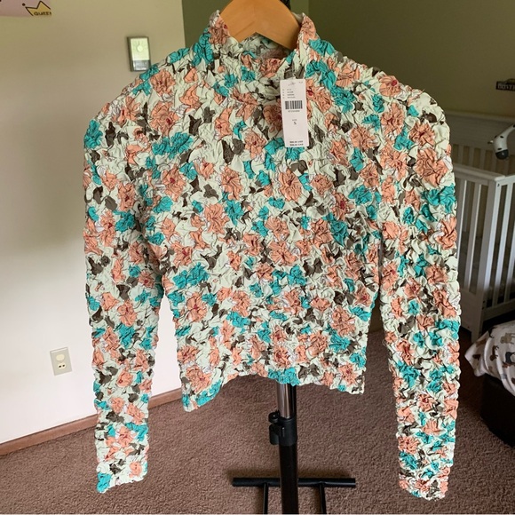 Anthropologie Tops - Anthropologie Dolan Stretchy Scrunch Floral Blouse Top NWT Size Small